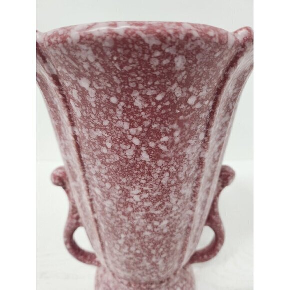 Vintage Robinson Ransbottom  USA Pottery Raspberry Red Speckled Victorian Vase - Picture 4 of 12
